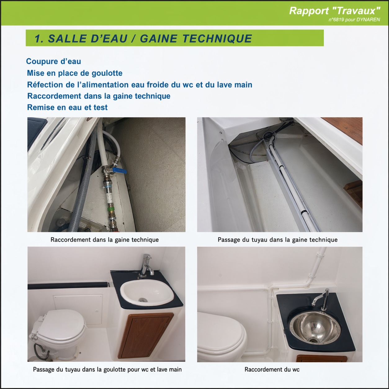 Rapport technique plomberie SOS Fuite d'Eau